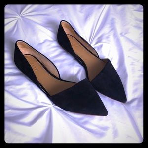 NWOT JCrew Pointed Flats in Black Suede